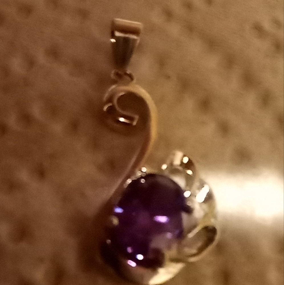 Elegant Silver and Purple Pendant